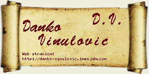 Danko Vinulović vizit kartica